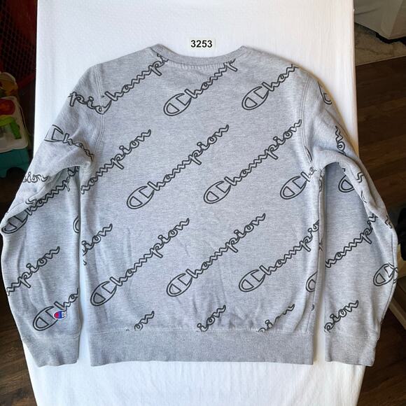 Champion Kid’s Long Sleeve Crewneck Sweatshirt size XL, Gray - Picture 7 of 7